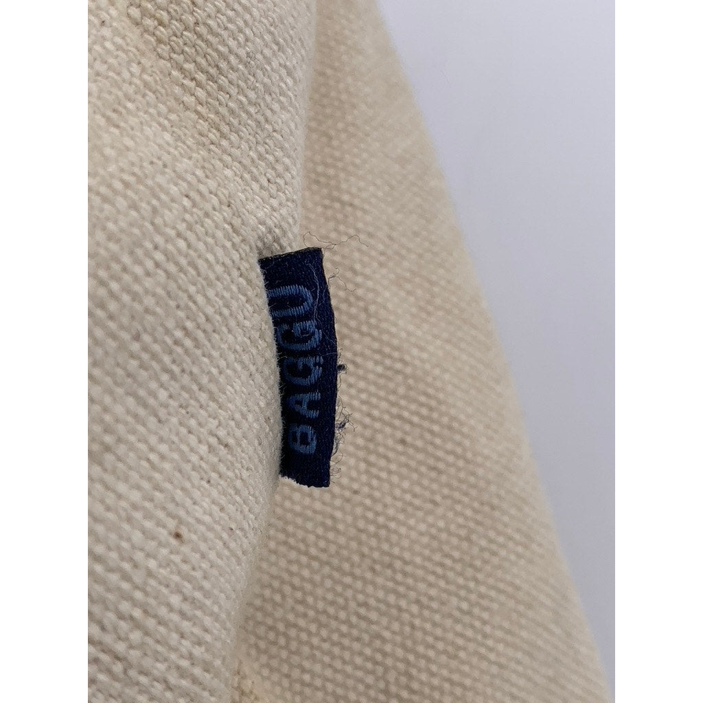 BAGGU Unisex Adult Off-White Canvas Drawstring Adjustable Backpack SZ OS