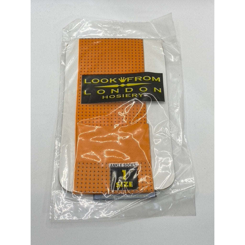 LOOK FROM LONDON HOISERY Women's Orange Micro Dot Pull-On Ankle Socks SZ OS