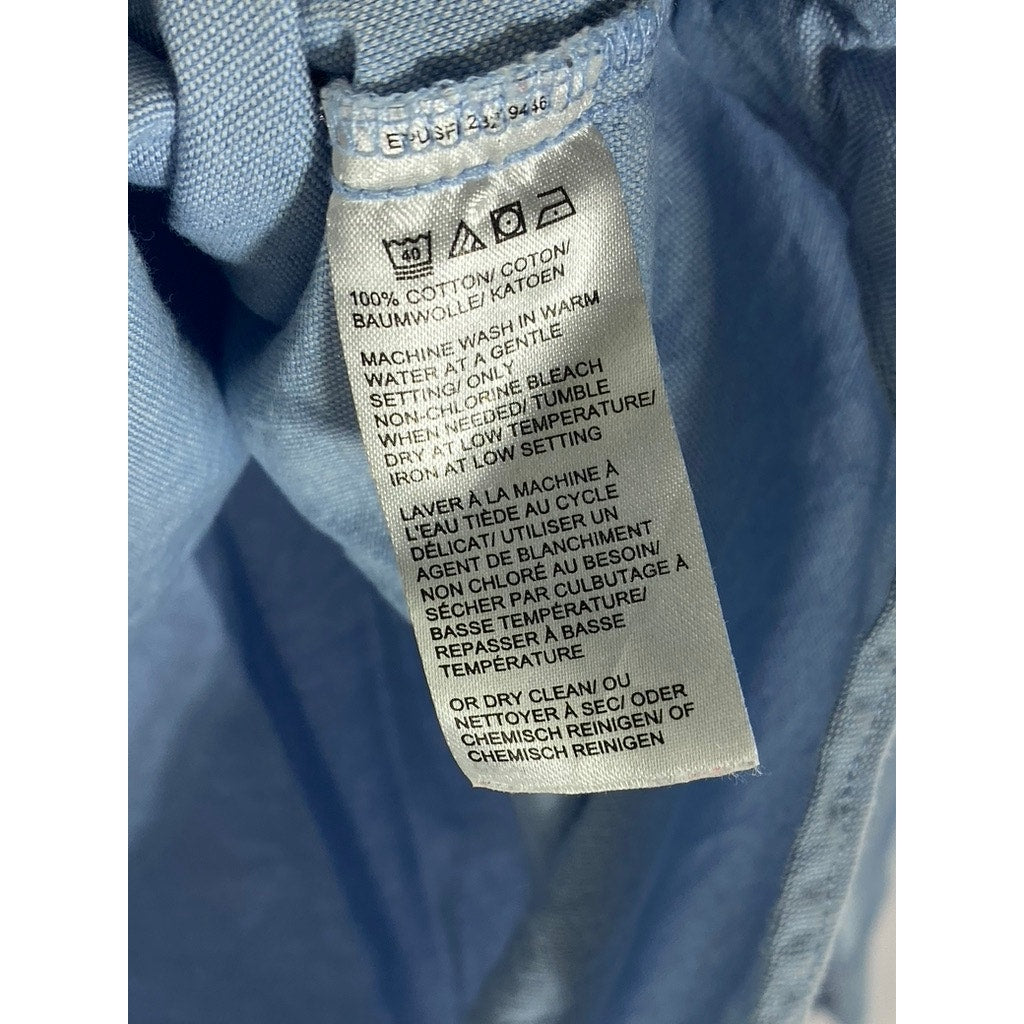 CORELIFE Women's Light Blue Regular-Fit Button-Up Long Sleeve Top SZ L