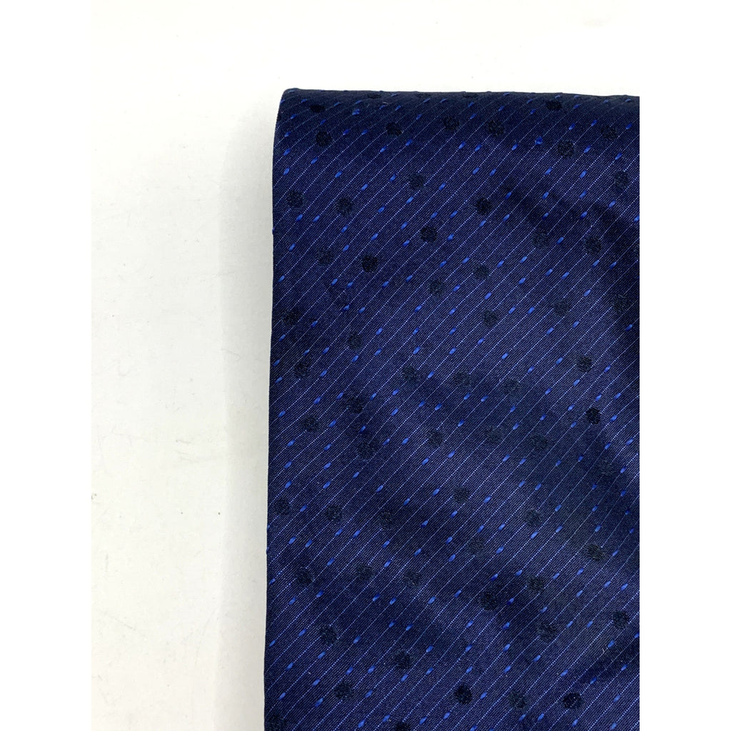 CALVIN KLEIN Men's Vintage 90's Silk Polka Dotted USA Navy Blue Tie OS