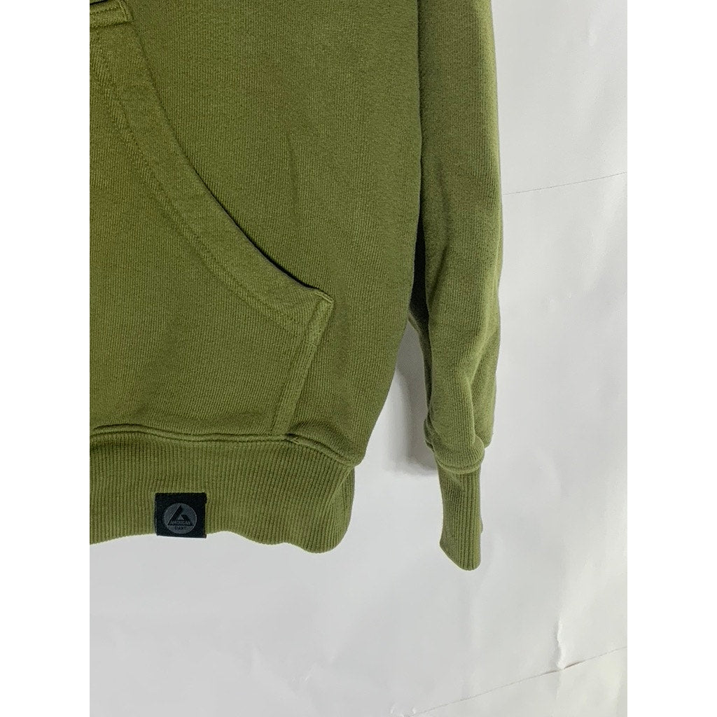 AMERICAN GIANT Men's Olive Green Solid Cotton Classic Pullover Hoodie SZ S