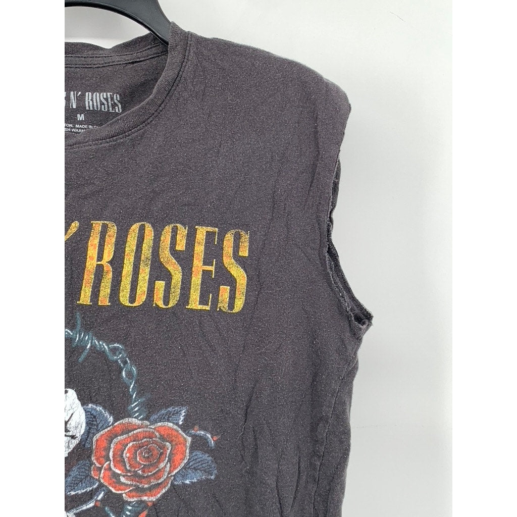 GUNS N' ROSES Women's Black Graphic Cut-Off Top SZ M