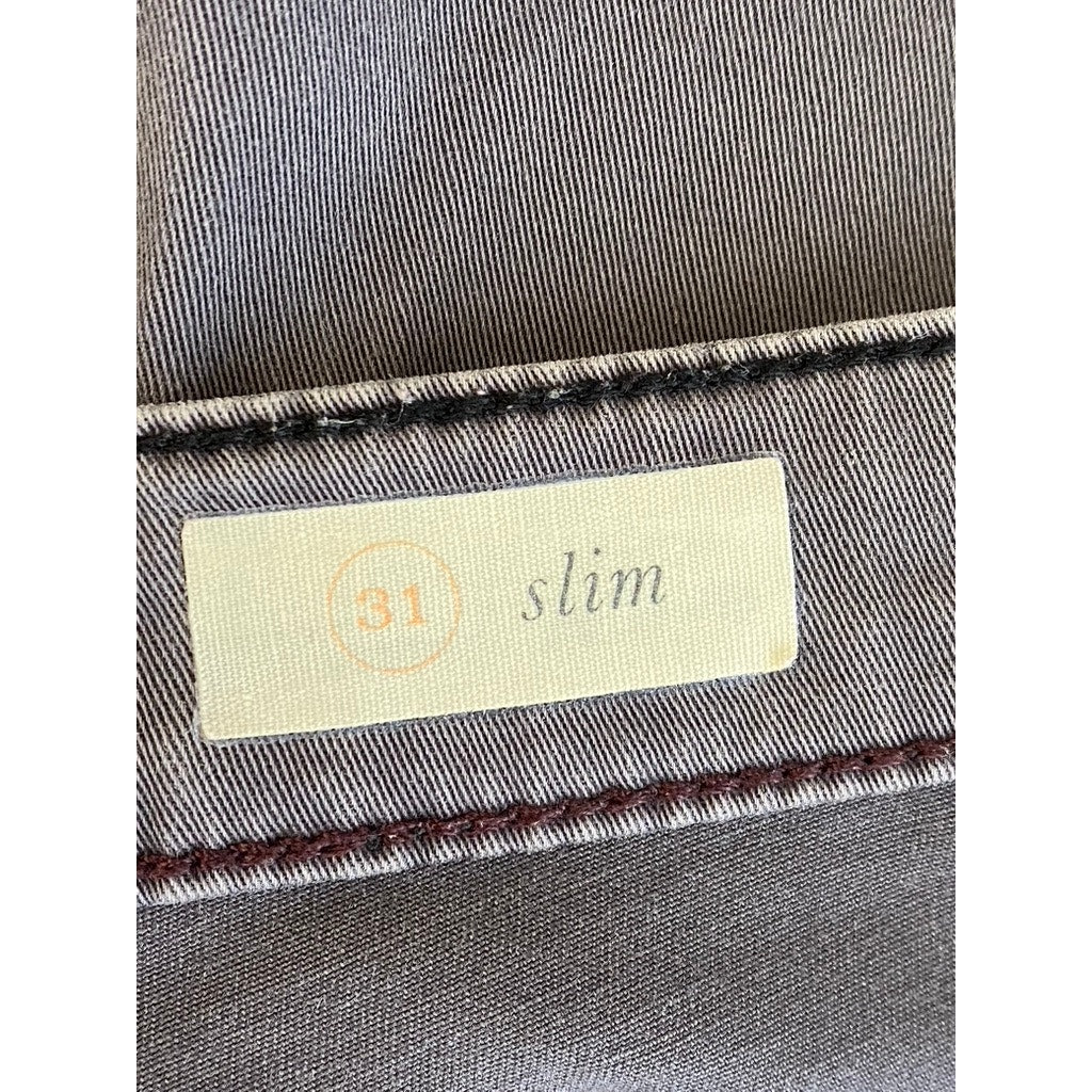 CHINO By ANTHROPOLOGIE Women's Gray Mid-Rise Slim-Fit Ankle Chino Pant SZ 31
