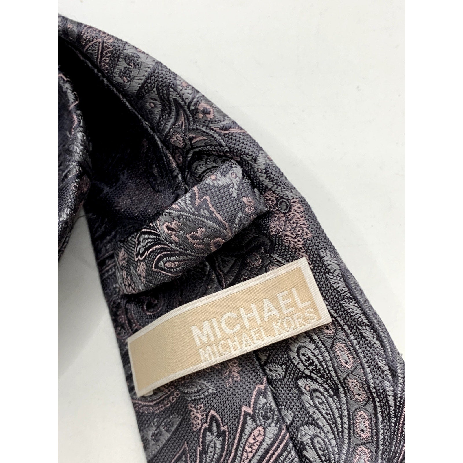 MICHAEL MICHAEL KORS Men's Gray Paisley Print Silk Tie