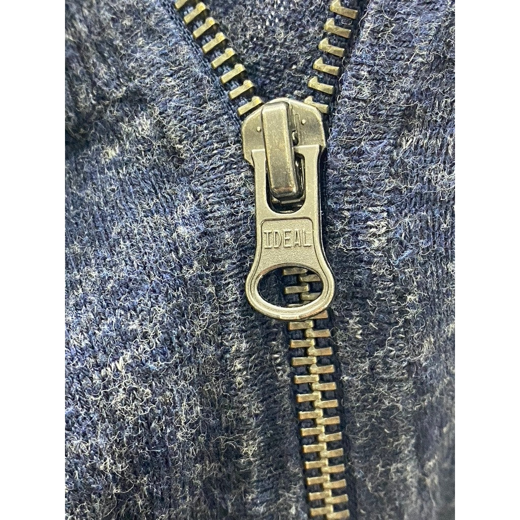 J.CREW Men's Navy Blue Half-Zip Stand Collar Cotton-Blend Sweater SZ M