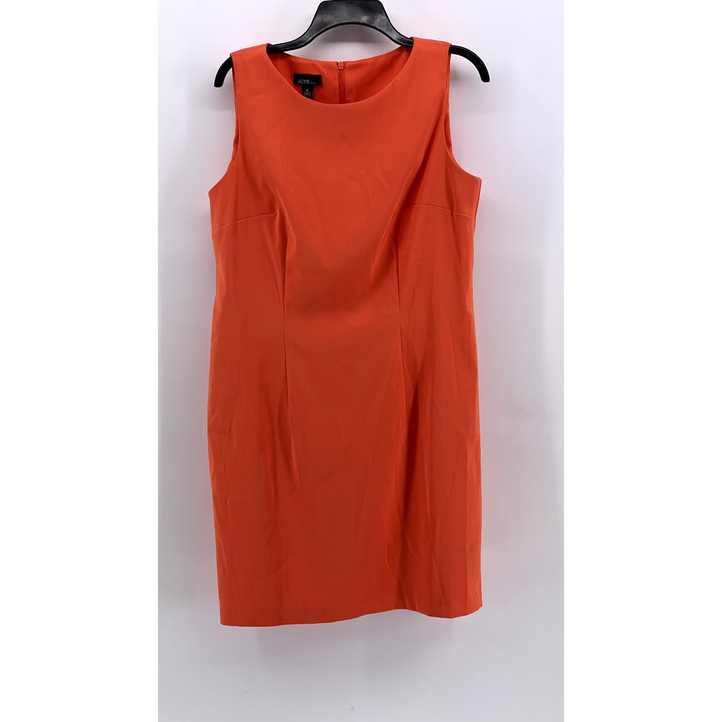 ALYX Women's Orange Solid Crewneck Sleeveless Mini Sheath Dress SZ 16