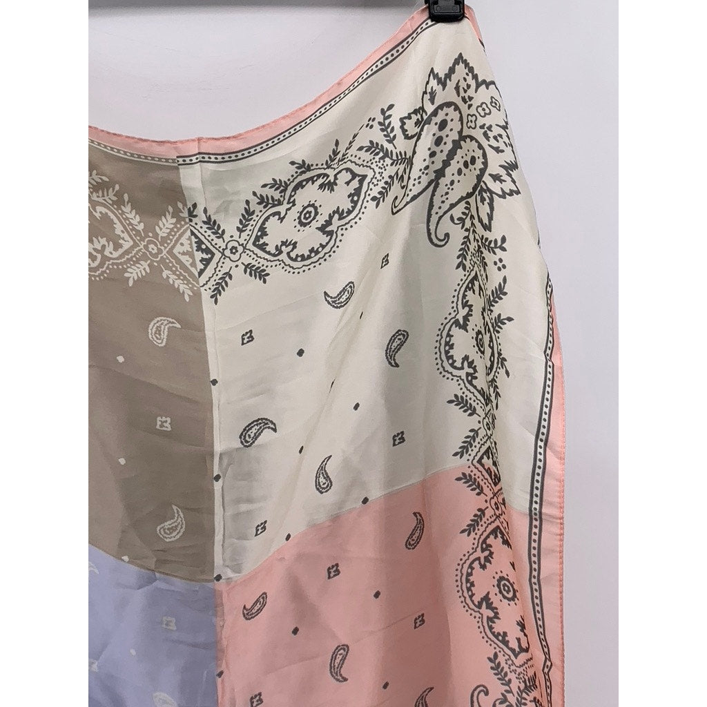 SPARKING FOR LOVE Women's Pink-Tan-White Paisley Printed Scarf