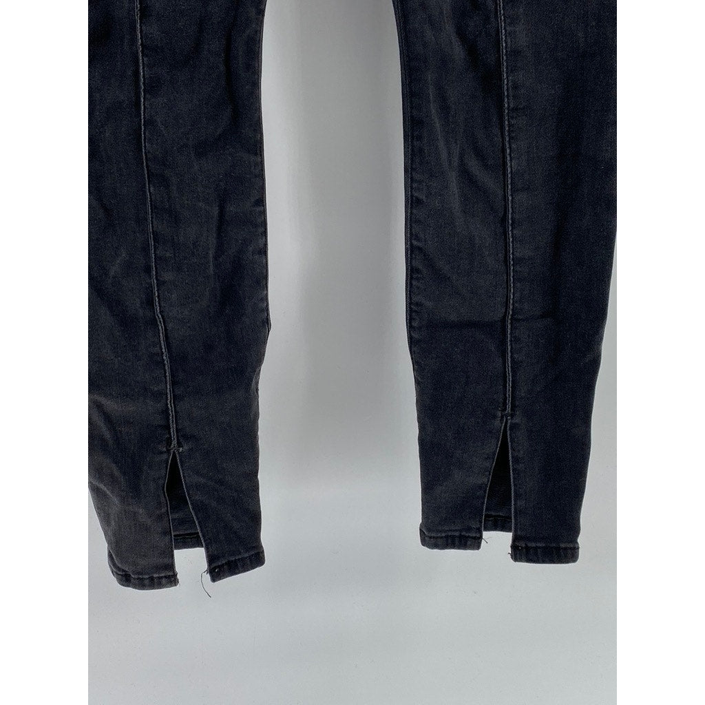 JOE'S JEANS Women's Black The Icon Mid-Rise Slit-Hem Skinny Ankle Jean SZ 28