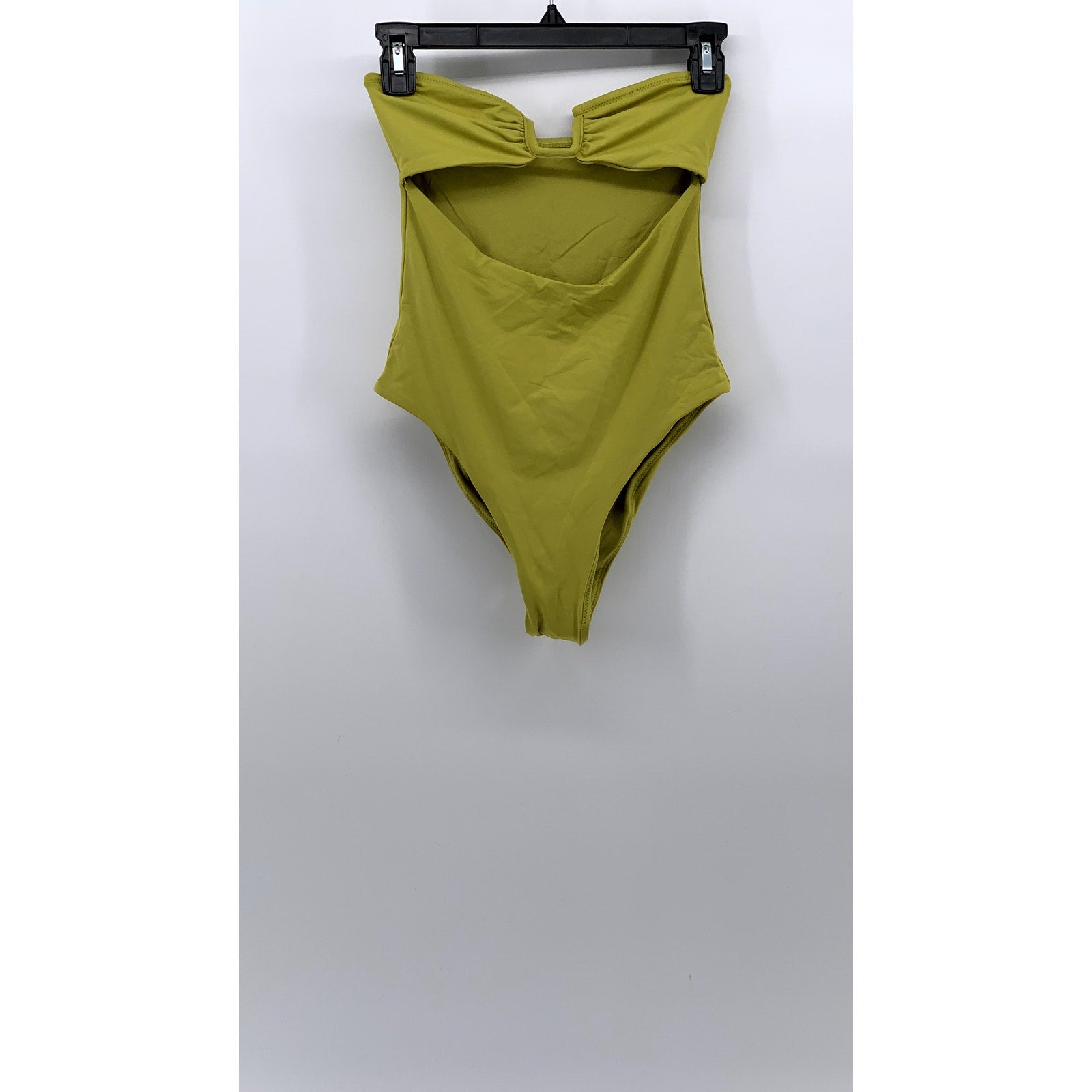 ZARA Women's Yellow-Green Cutout Strapless Swim One-Piece SZ XS