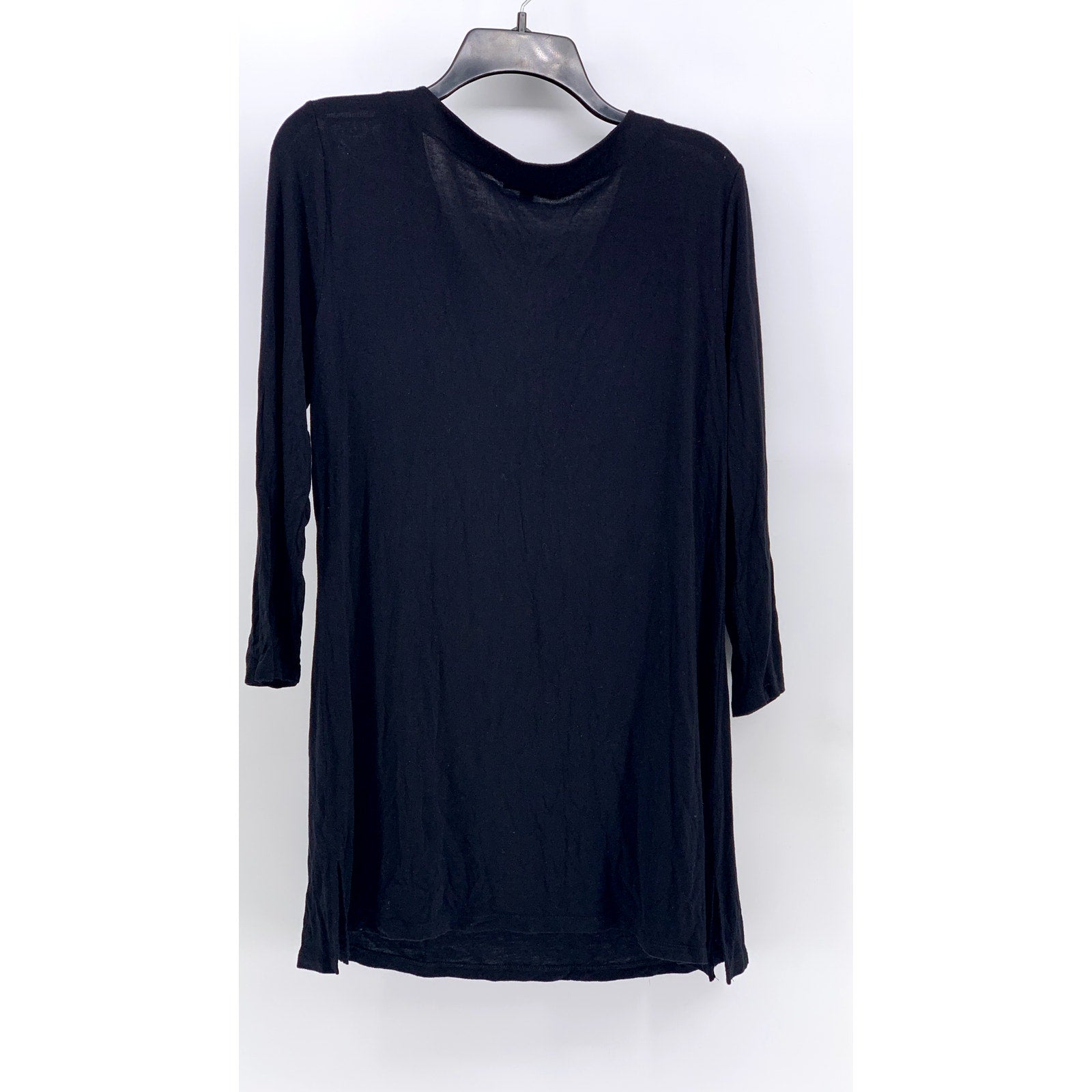 CUPIO Women's Black Lace-Up V-Neck Long Sleeve Top SZ L