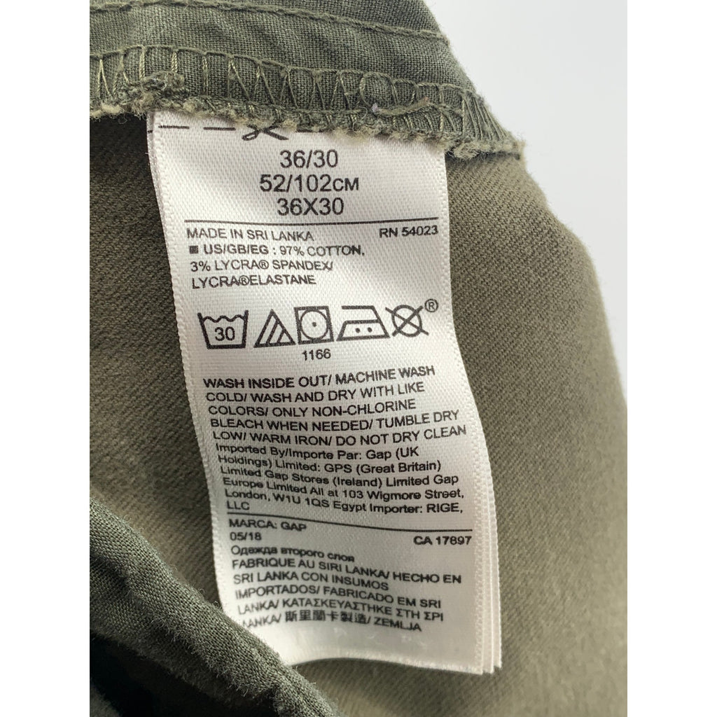 GAP Men's Olive Green Solid Slim Chino Pants SZ 36X30