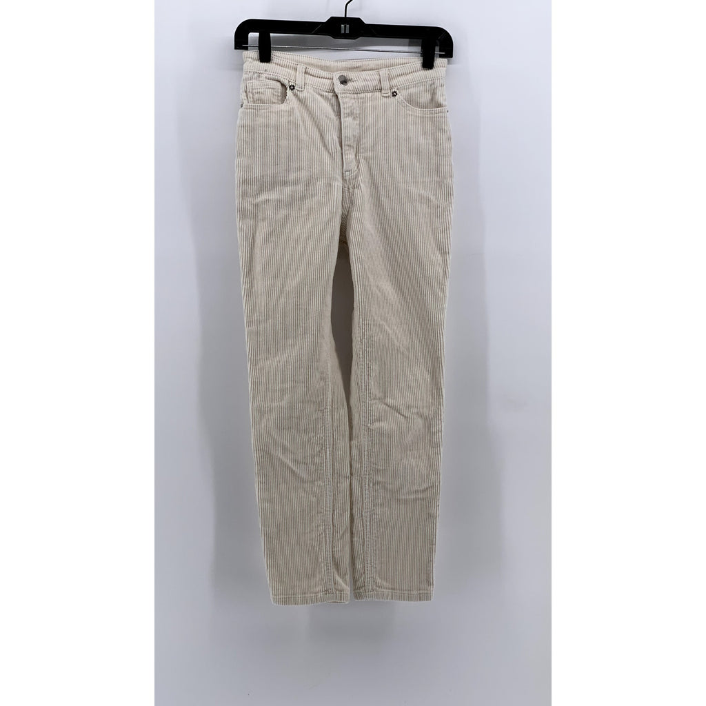 MONKI Women's Beige Corduroy Slim Leg Pants SZ 34(US2)