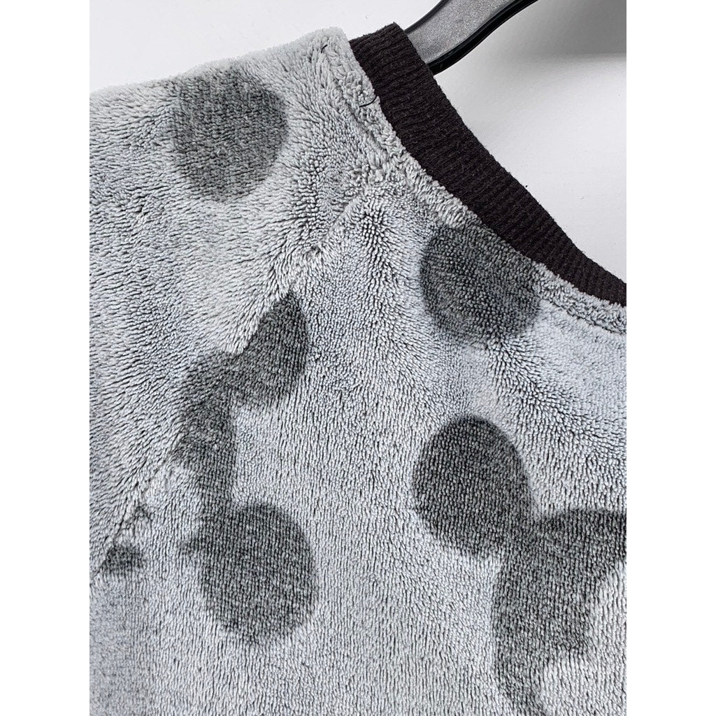 DISNEY Women's Gray-Black Mickey Mouse Fleece Sweatshirt SZ M