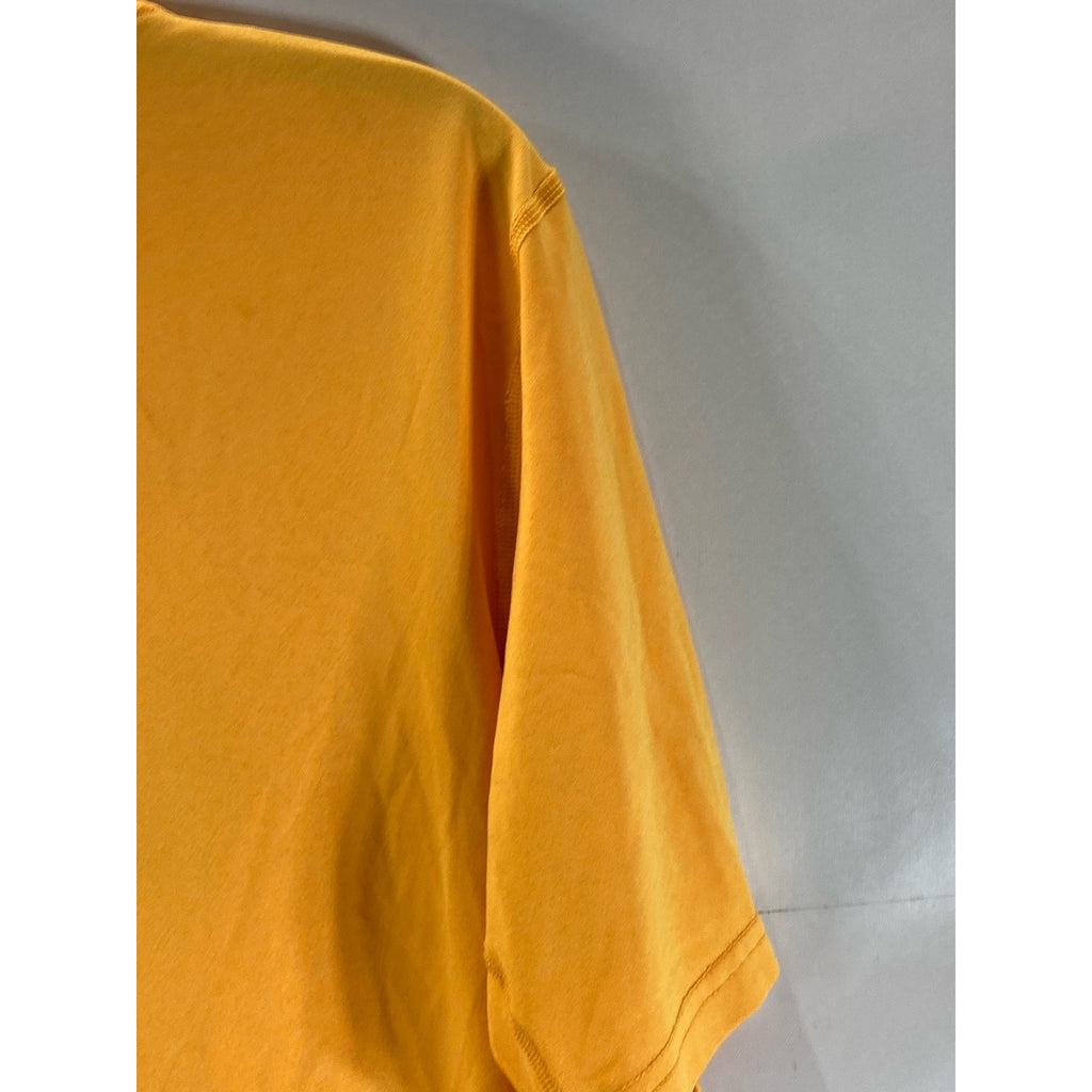 NIKE Men’s Yellow/Navy Dri-Fit Crewneck Short Sleeve Large Swoosh T-Shirt SZ M
