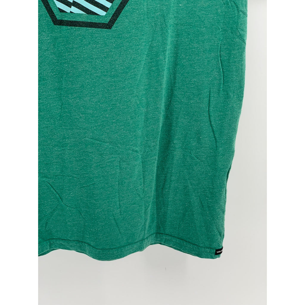 VOLCOM Men's Green Interference Crewneck Short Sleeve Modern Fit T-Shirt SZ L