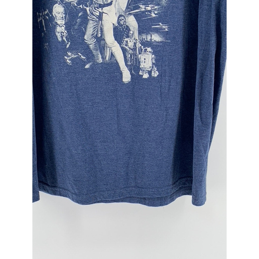 STAR WARS Men's Navy Mad Engine Graphic Crewneck Short Sleeve T-Shirt SZ 2XL