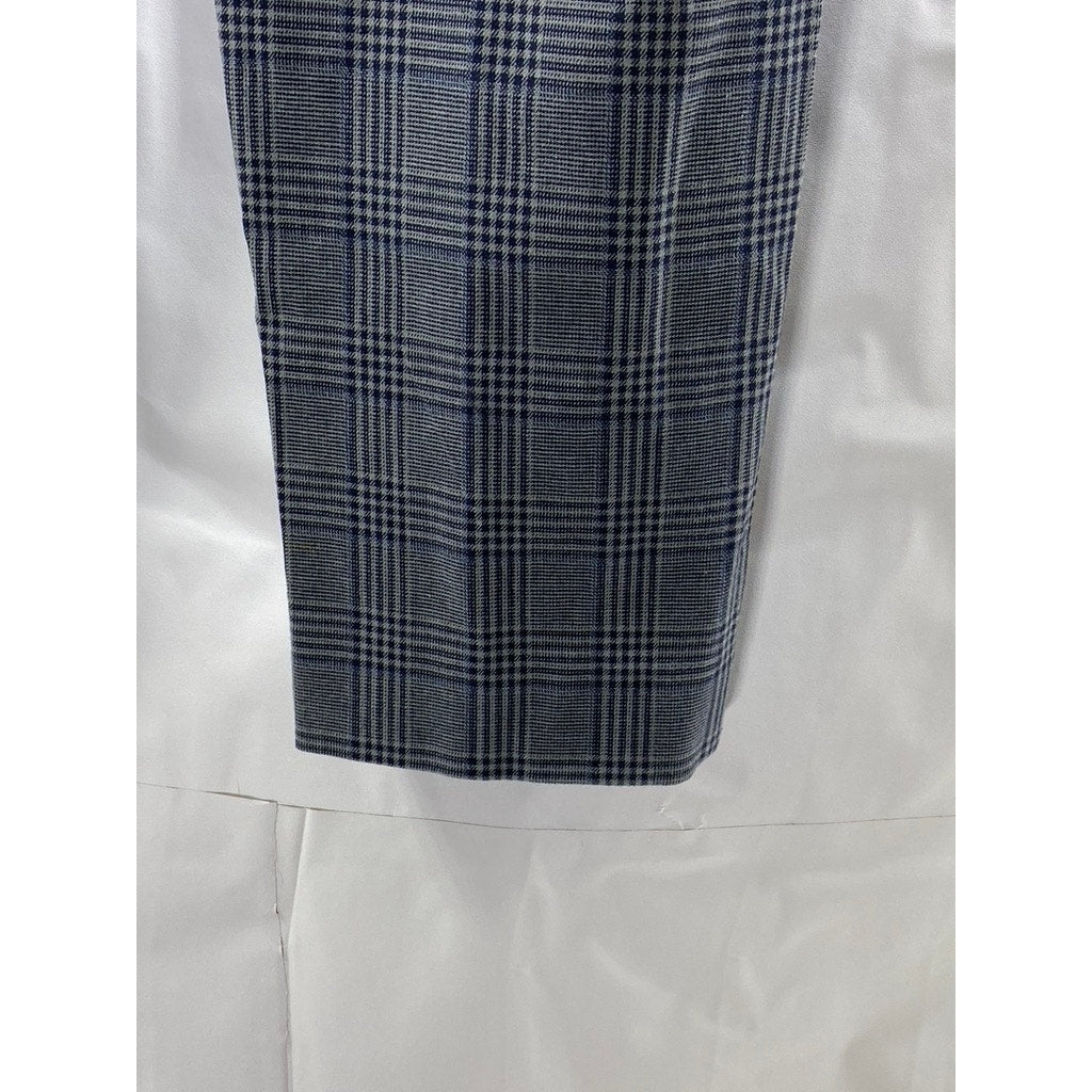 BANANA REPUBLIC Women's Blue Plaid Sloan Slim-Fit Ankle Pant SZ 6