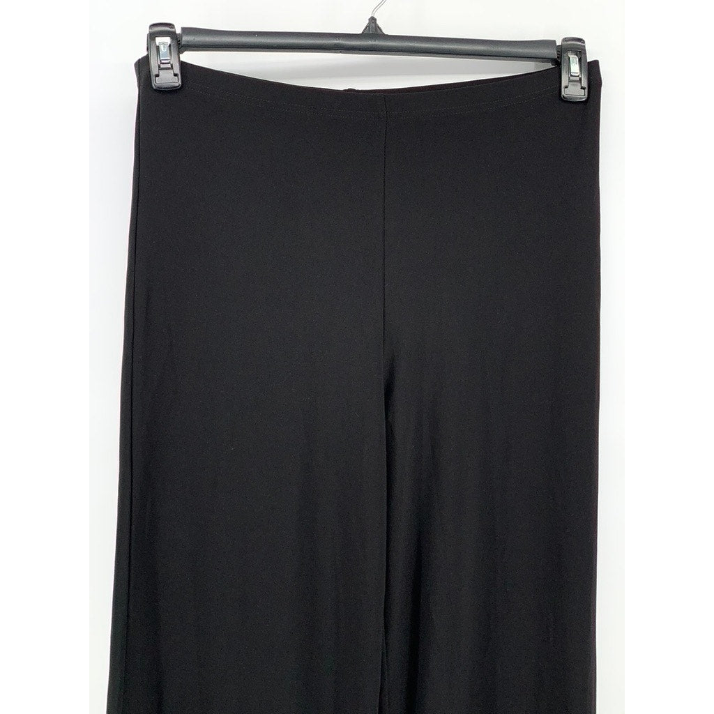 ALISHA.D Women's Black Solid Pull-On Elastic Waist Wide-Leg Pocketless Pant SZ12