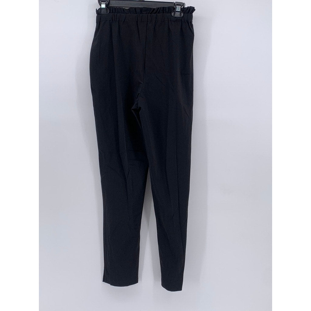 STUDIO BADGLEY MISCHKA Women's Black Ruffle-Waist Pants SZ XS
