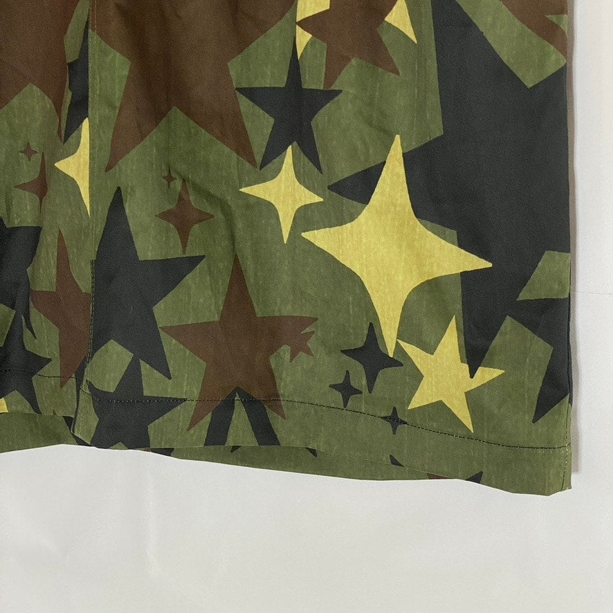 HENGSHENG JEANS Women's Army Green Star Print Military Style Straight Skirt SZ M