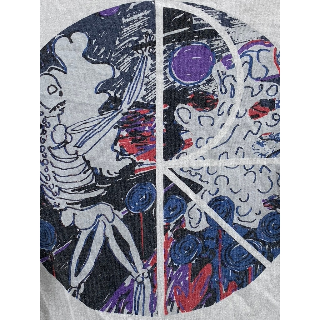 POLAR Men's White Crewneck Skater Graphic Long Sleeve Casual T-Shirt SZ S