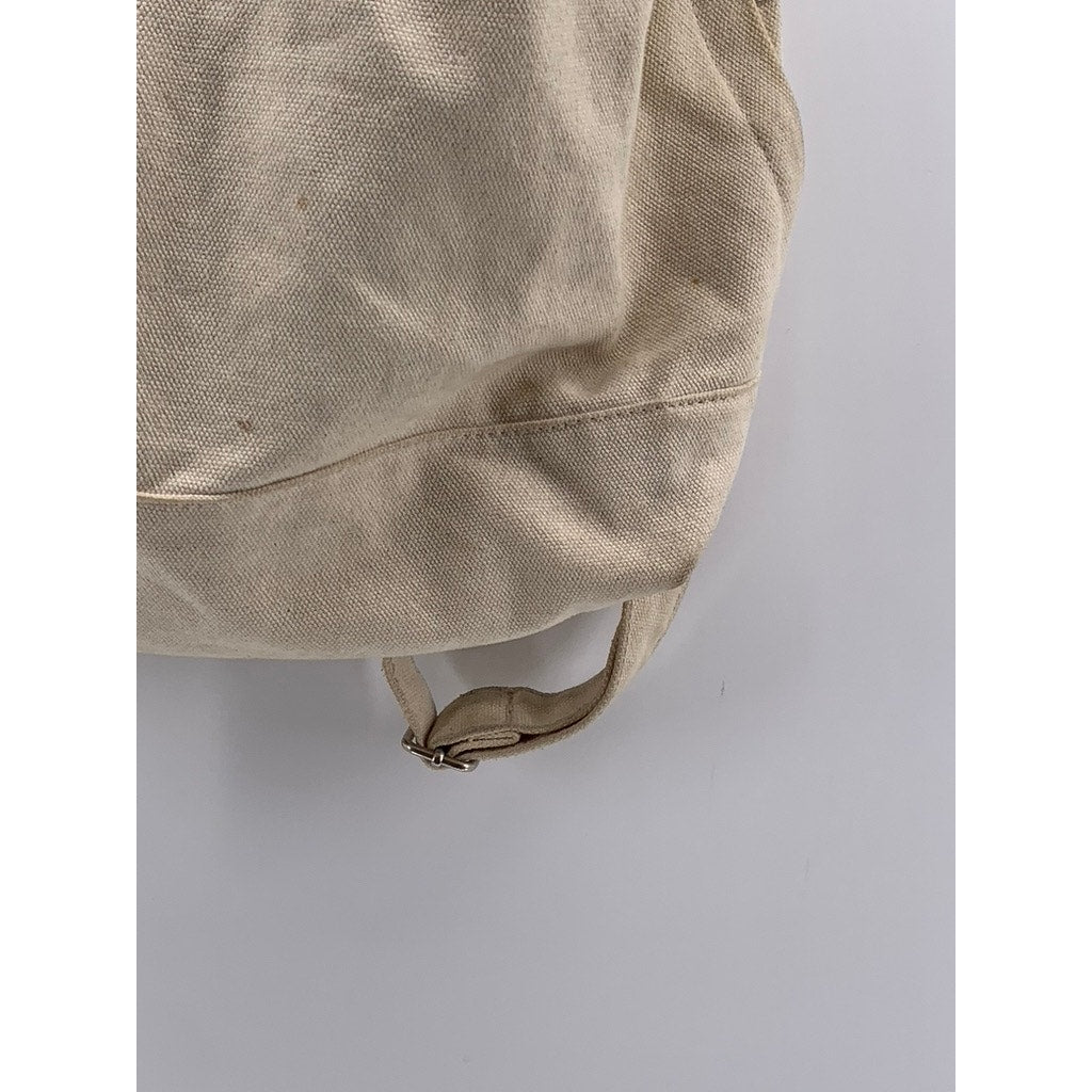 BAGGU Unisex Adult Off-White Canvas Drawstring Adjustable Backpack SZ OS