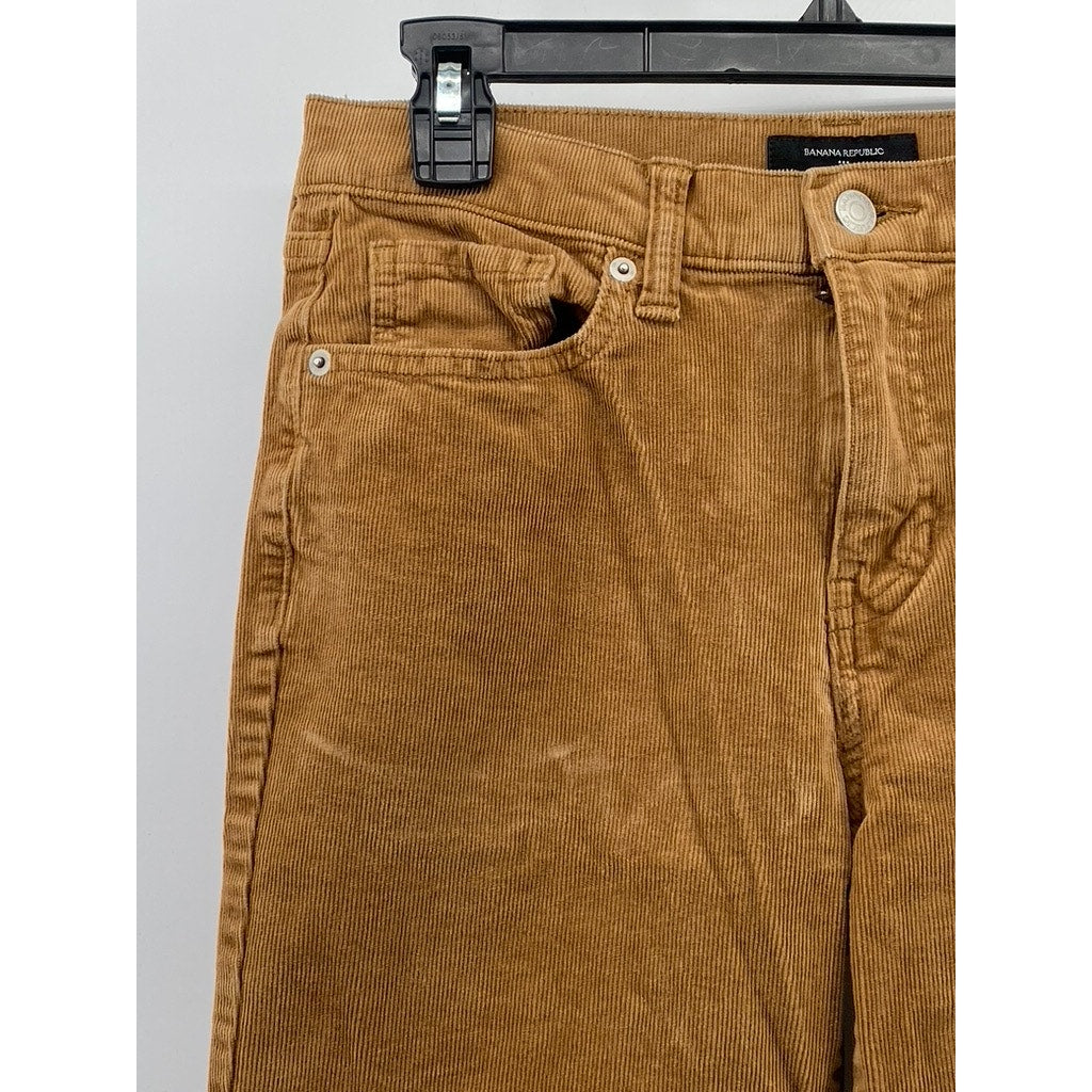 BANANA REPUBLIC Women's Tan Corduroy High-Rise Slim Pant SZ 27/4