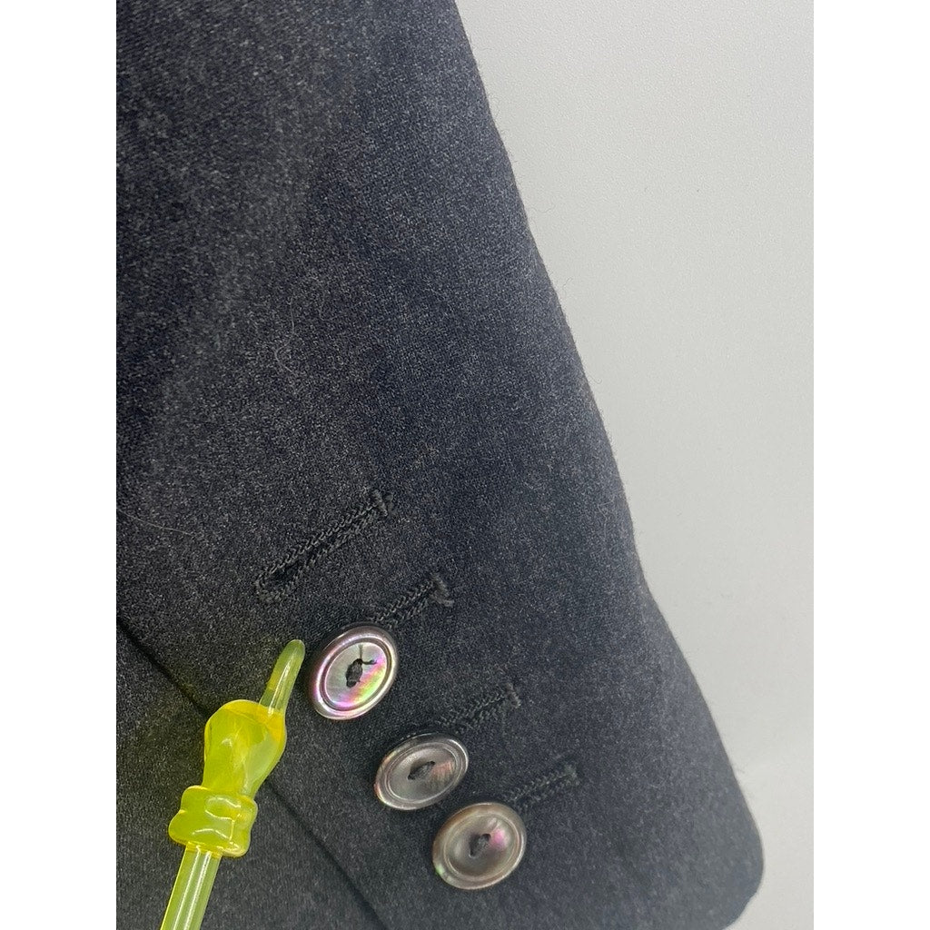 PIAZZA SEMPIONE Women's Black Three-Button Notch Collar Blazer SZ 42(6)