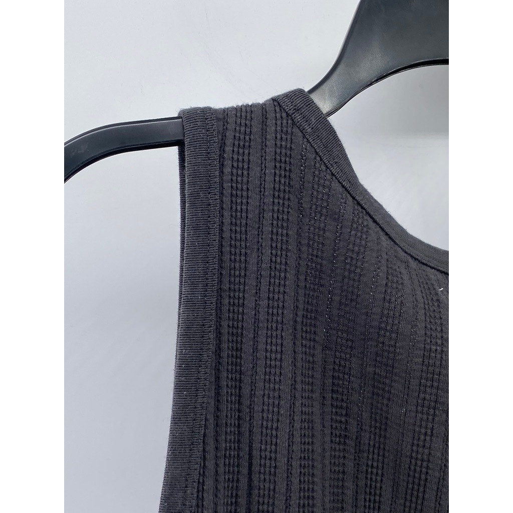 MADEWELL Men's Charcoal Gray Scoop-Neck Textured Tank Top SZ M