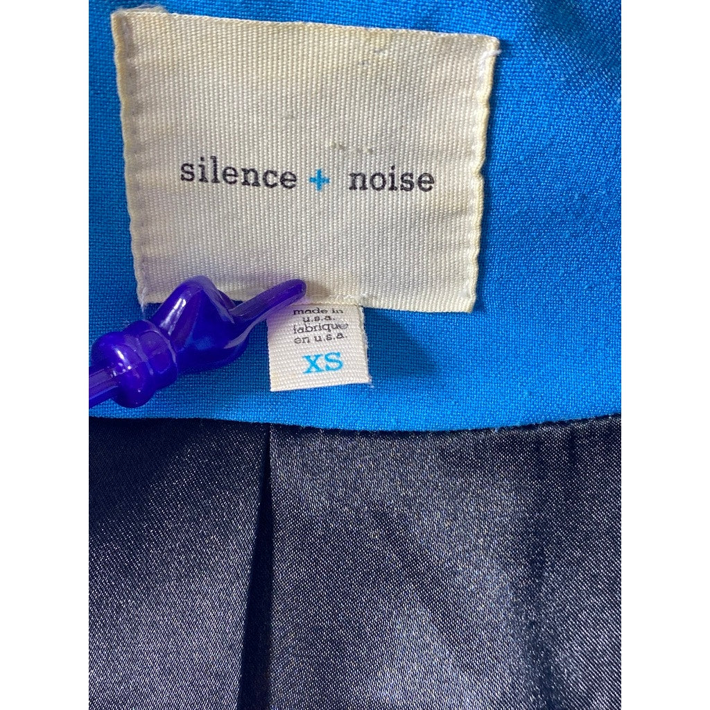 SILENCE + NOISE Women's Blue Notch Lapel Open Front Blazer SZ XS