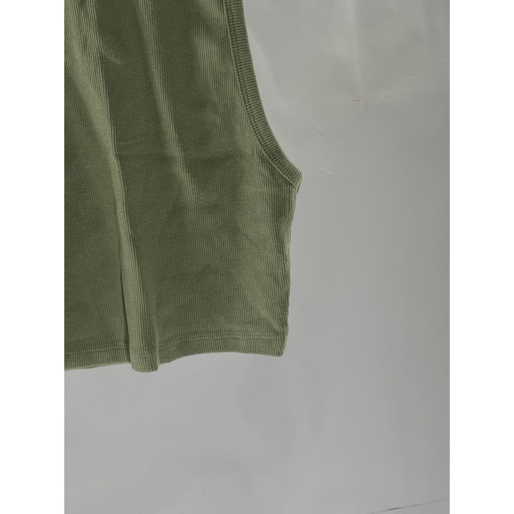 UNBRANDED Women's Gray Sleeveless Ribbed Cropped Tank Top SZ S