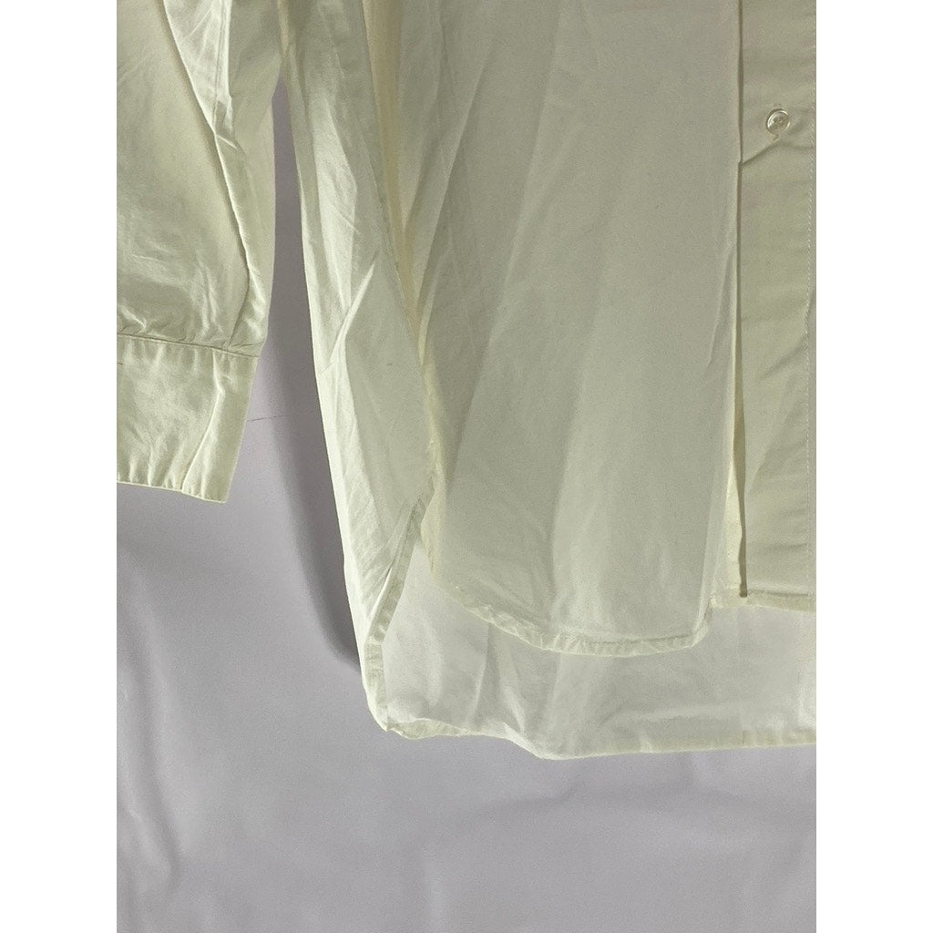 MILLIE RESORT & TRAVEL Women's White Regular-Fit Button-Up Long Sleeve Top SZ XS