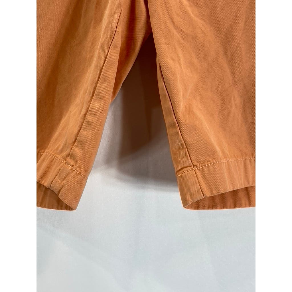 BROOKS BROTHERS Men's Orange Cotton Flat Front Bermuda Shorts SZ 33