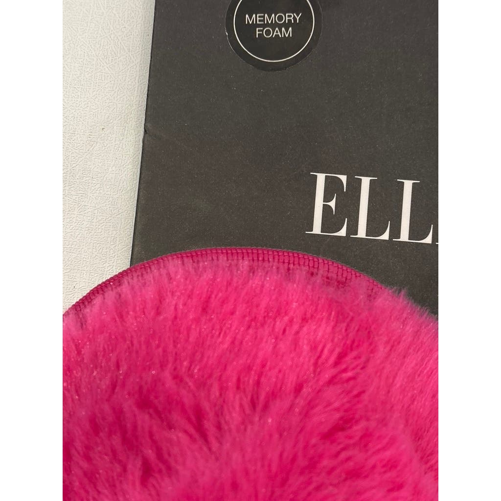 ELLEN TRACY Women's Fuchsia Faux-Fur Comfy Round-Toe Memory Foam Slipper SZ XL