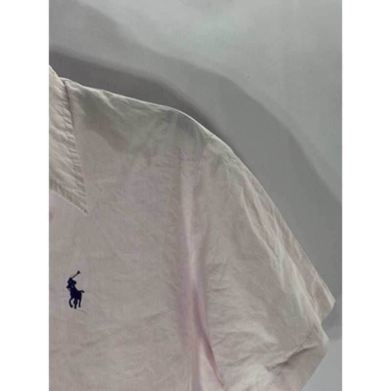 POLO CHINO RALPH LAUREN Women’s Vintage Light Pink Classic Fit Button-Up Top SZM
