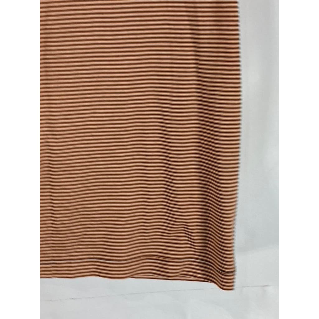 MICHAEL KORS Men's Orange/Navy Mini Striped Crewneck Short Sleeve T-Shirt SZ S