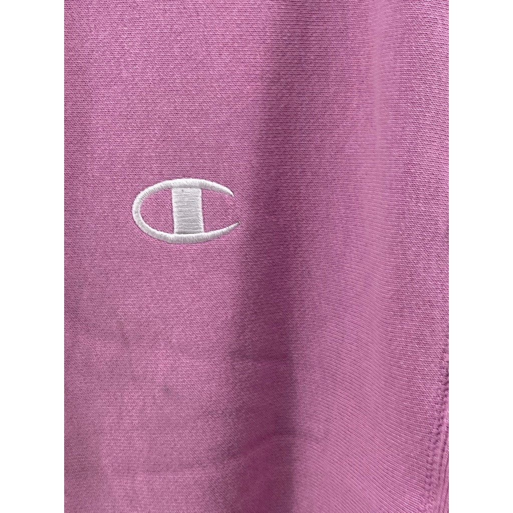 CHAMPION Women's Vintage Pink Reverse Weave Crewneck Cutoff Sweatshirt SZ S