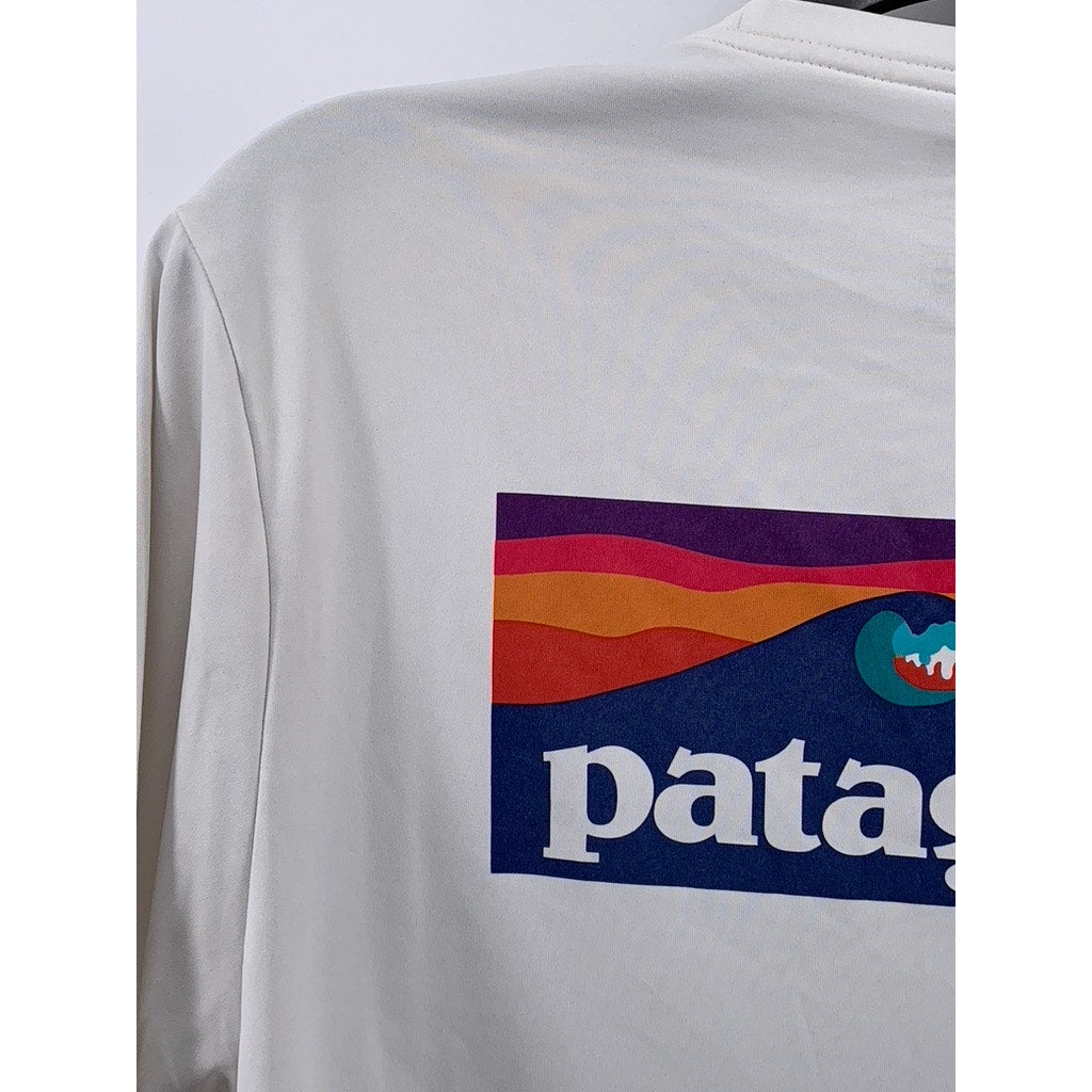 PATAGONIA Men's White Crewneck Short Sleeve Capilene Cool Daily T-Shirt SZ M