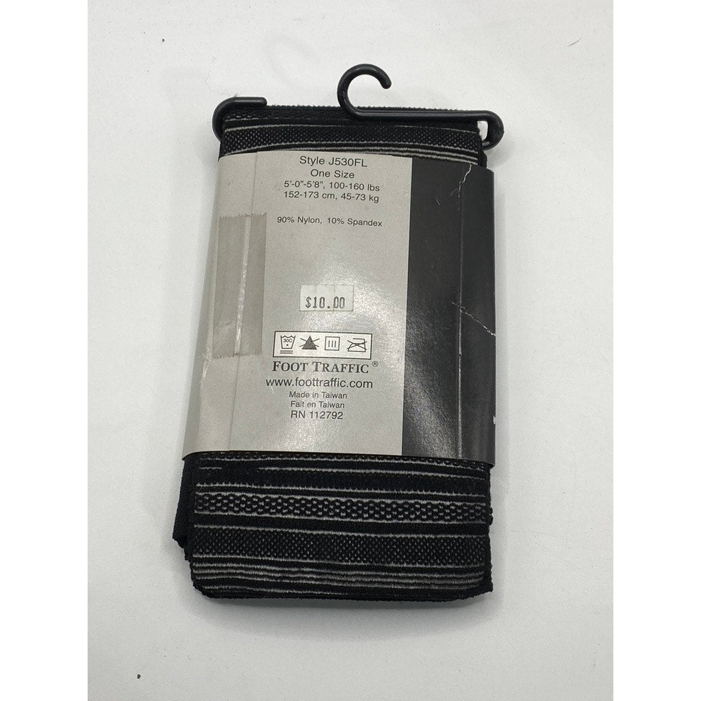 FOOT TRAFFIC Women's Black Cutout Pull-On Fashion Footless Leggings SZ OS