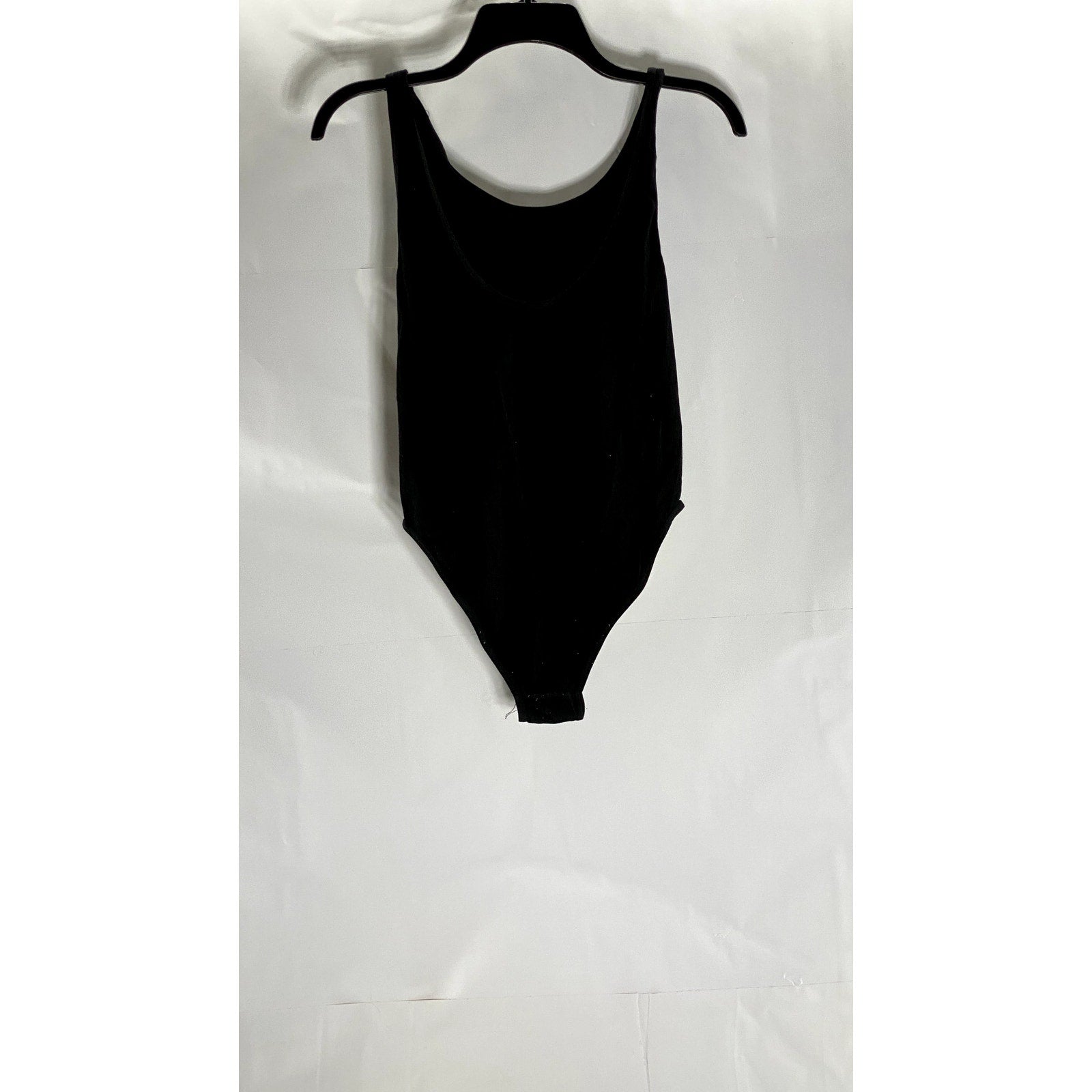 BP. Women's Black Ribbed Scoop-Neck Low-Back Tank Bodysuit SZ L