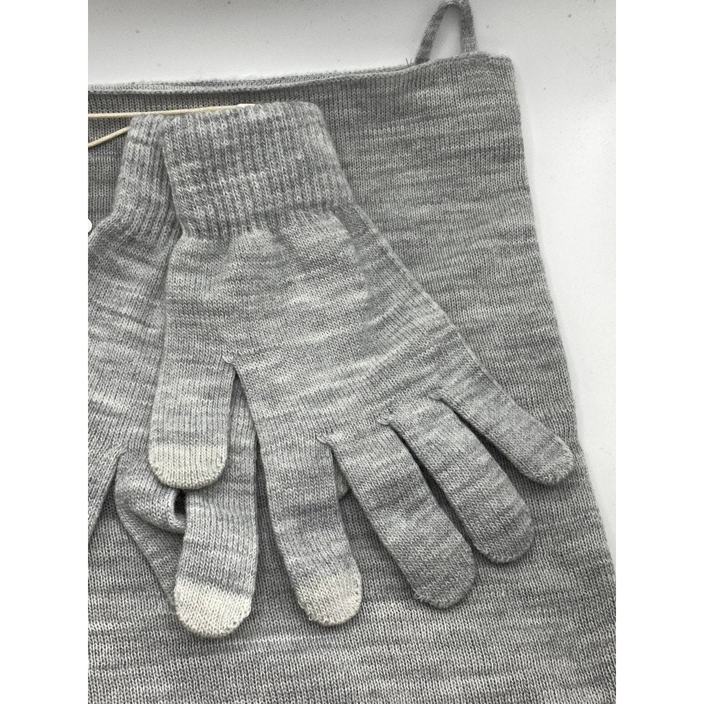 LOOK BY M Women's Heather Gray Scarf and Glove Set SZ OS