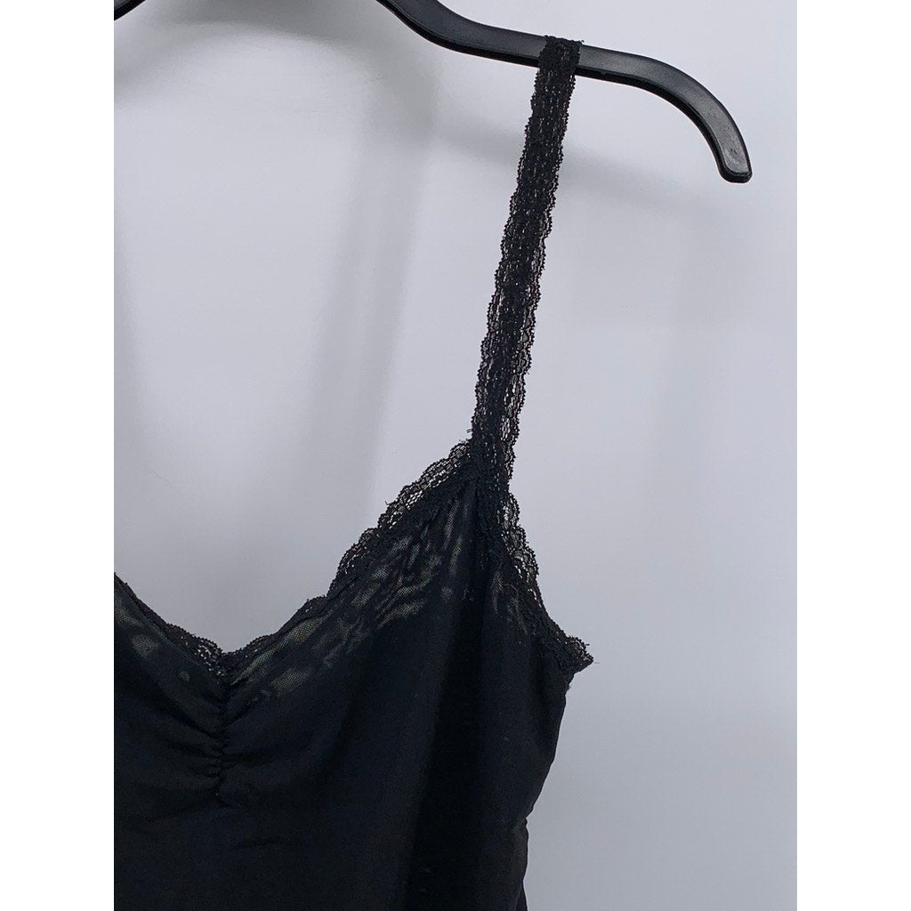 BRANDY MELVILLE Women's Black Lace-Trim Camisole Top SZ OS