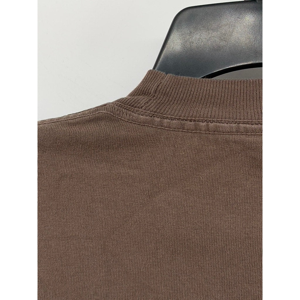 LOS ANGELES APPAREL Men's Brown Garment Dyed Long Sleeve T-Shirt SZ M