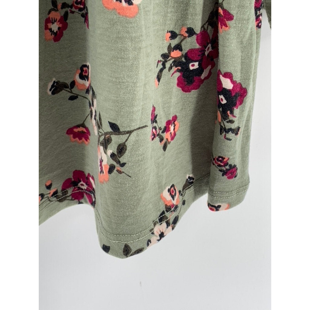 ANGELS FOREVER YOUNG Women's Plus Green Floral Top SZ 2X