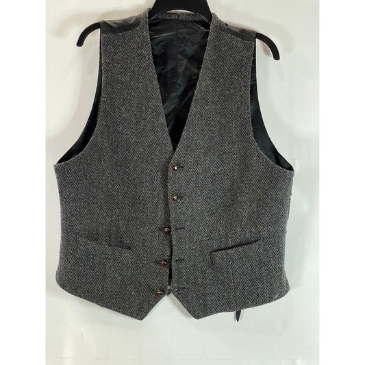 BANANA REPUBLIC Men's Grey/Brown Vintage Five-Button Vest SZ XL