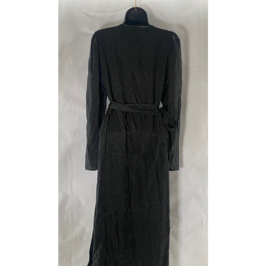 STOCKHOLM ATELIER & OTHER STORIES Women's Solid Black V-Neck Wrap Midi Dress SZ6