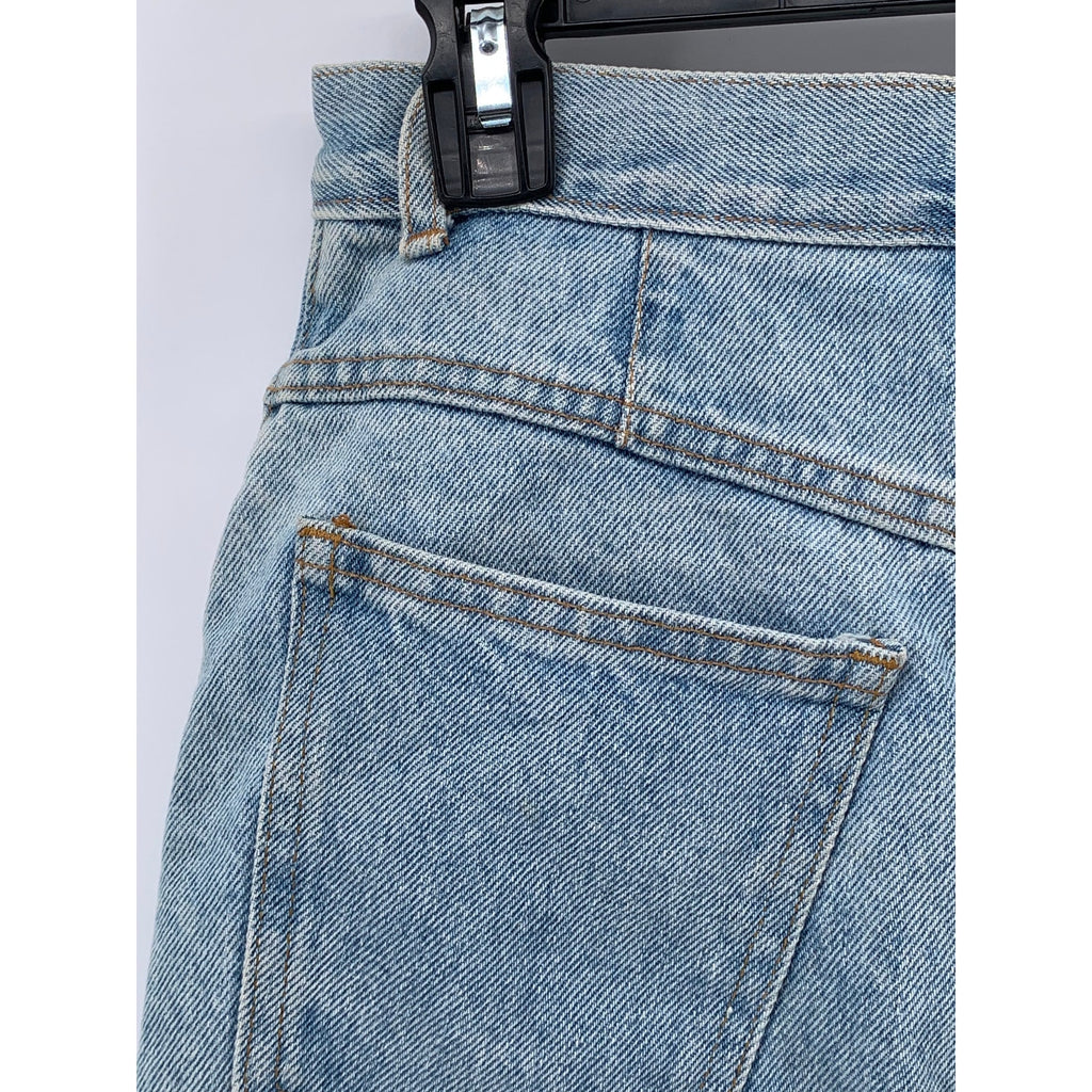 GAP Women's Junior Washed Blue Denim Straight Casual Cotton Mini Skirt SZ 7/8