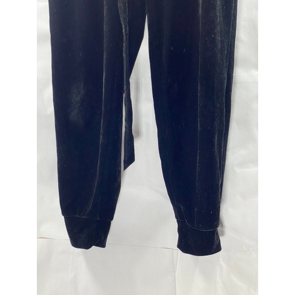 SOPRANO Women's Black Velvet Belted Pull-On Pant SZ S