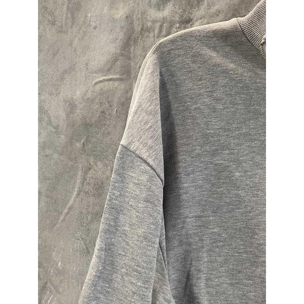 ASOS DESIGN Men's Gray Heather Quarter-Zip Pullover Sweater SZ L