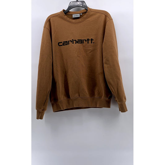 CARHARTT WIP Men's Brown Crewneck Logo Casual Pullover Sweatshirt SZ S
